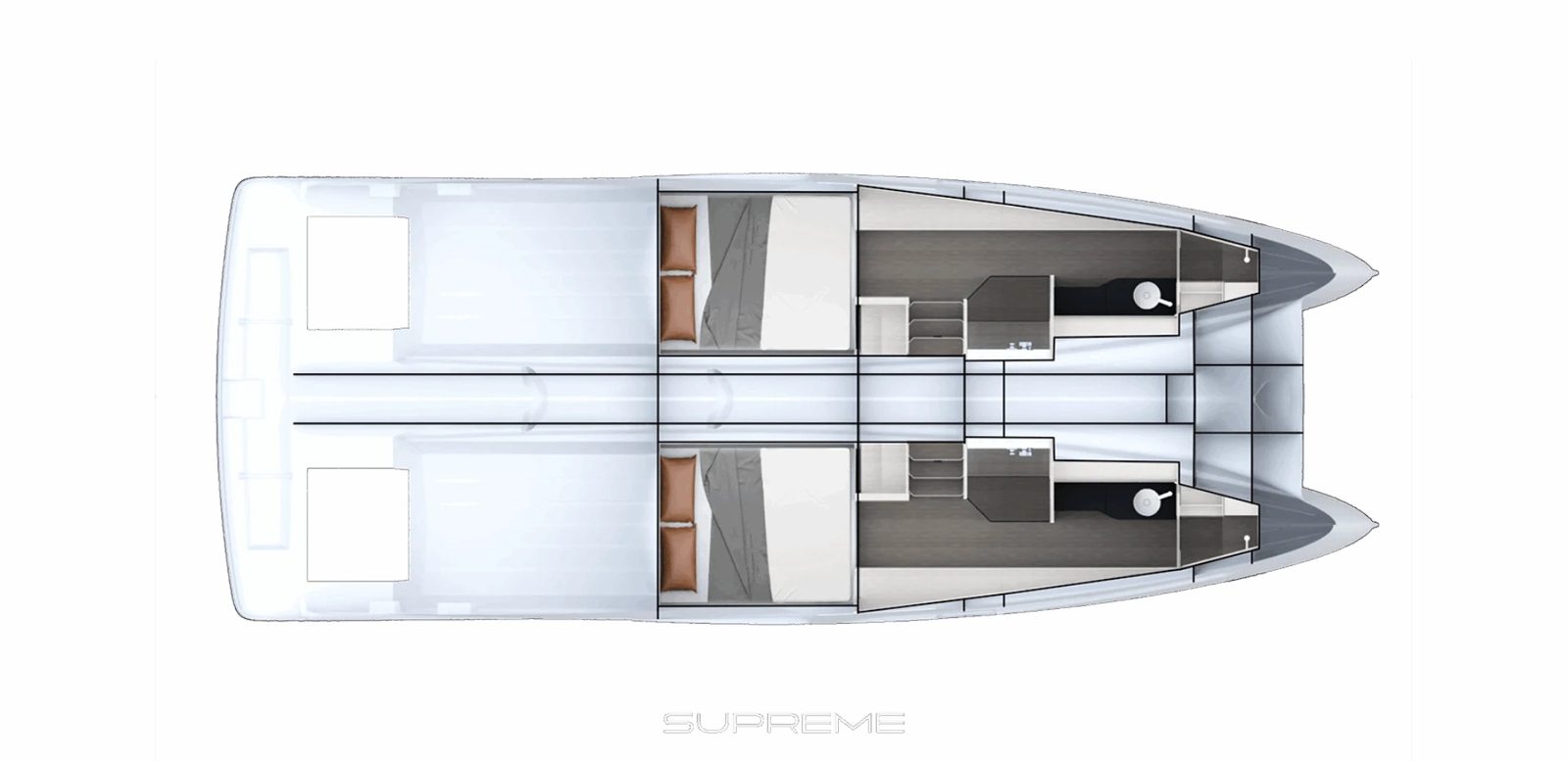Plan original Supreme, 2 cabines