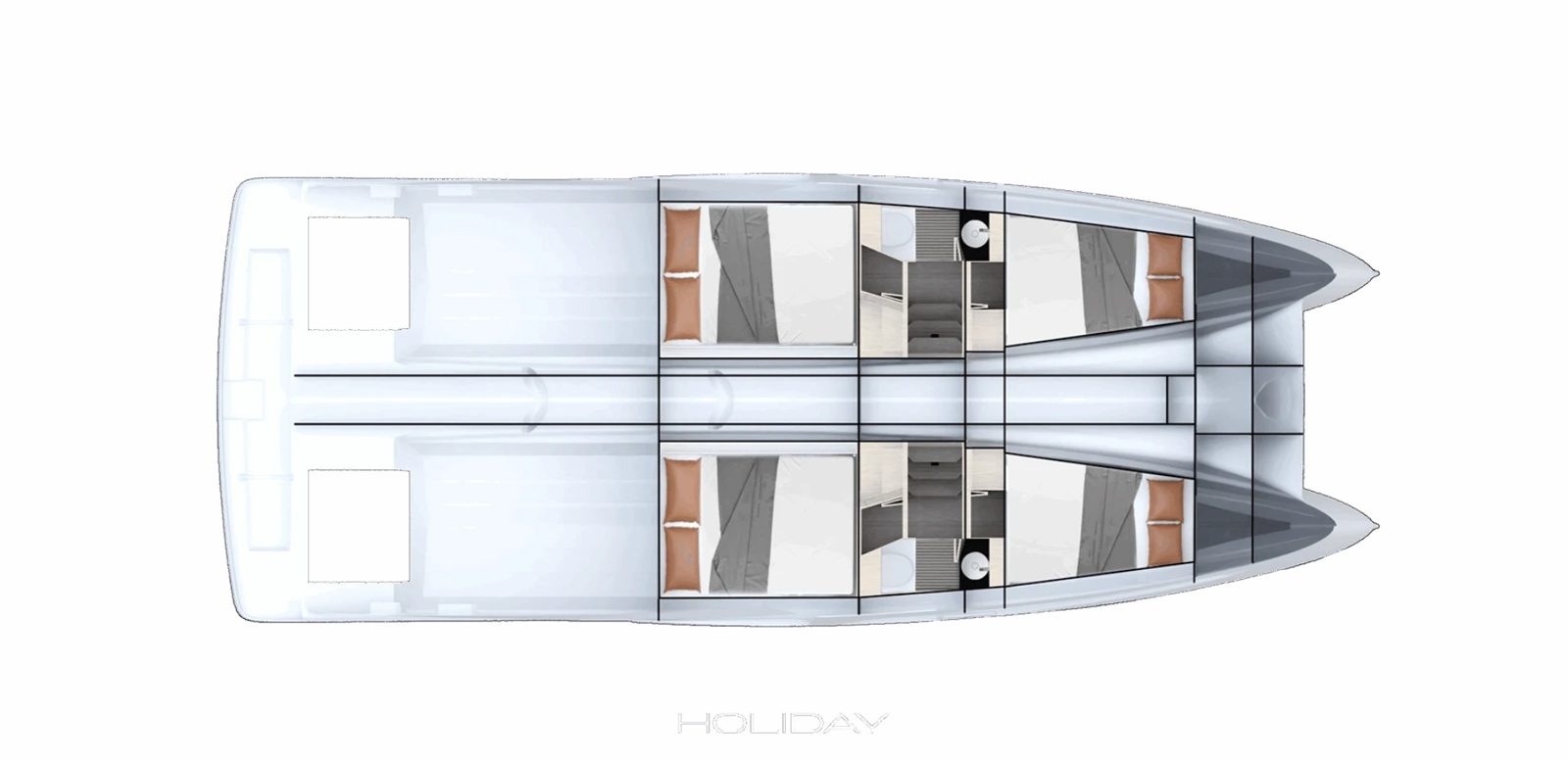 Plan original Holiday, 4 cabines